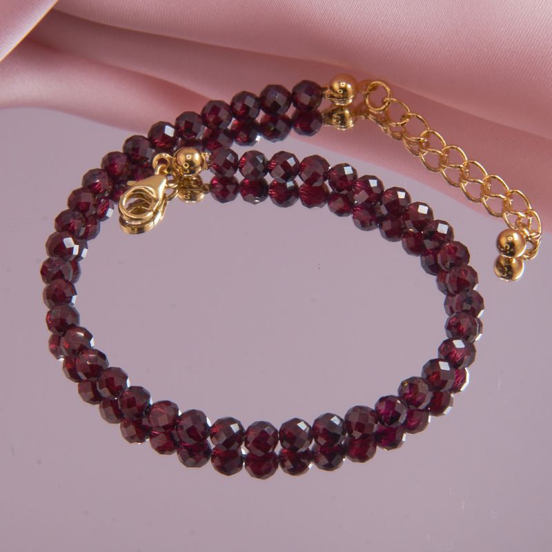 Granat Armband rot facettiert 4 mm